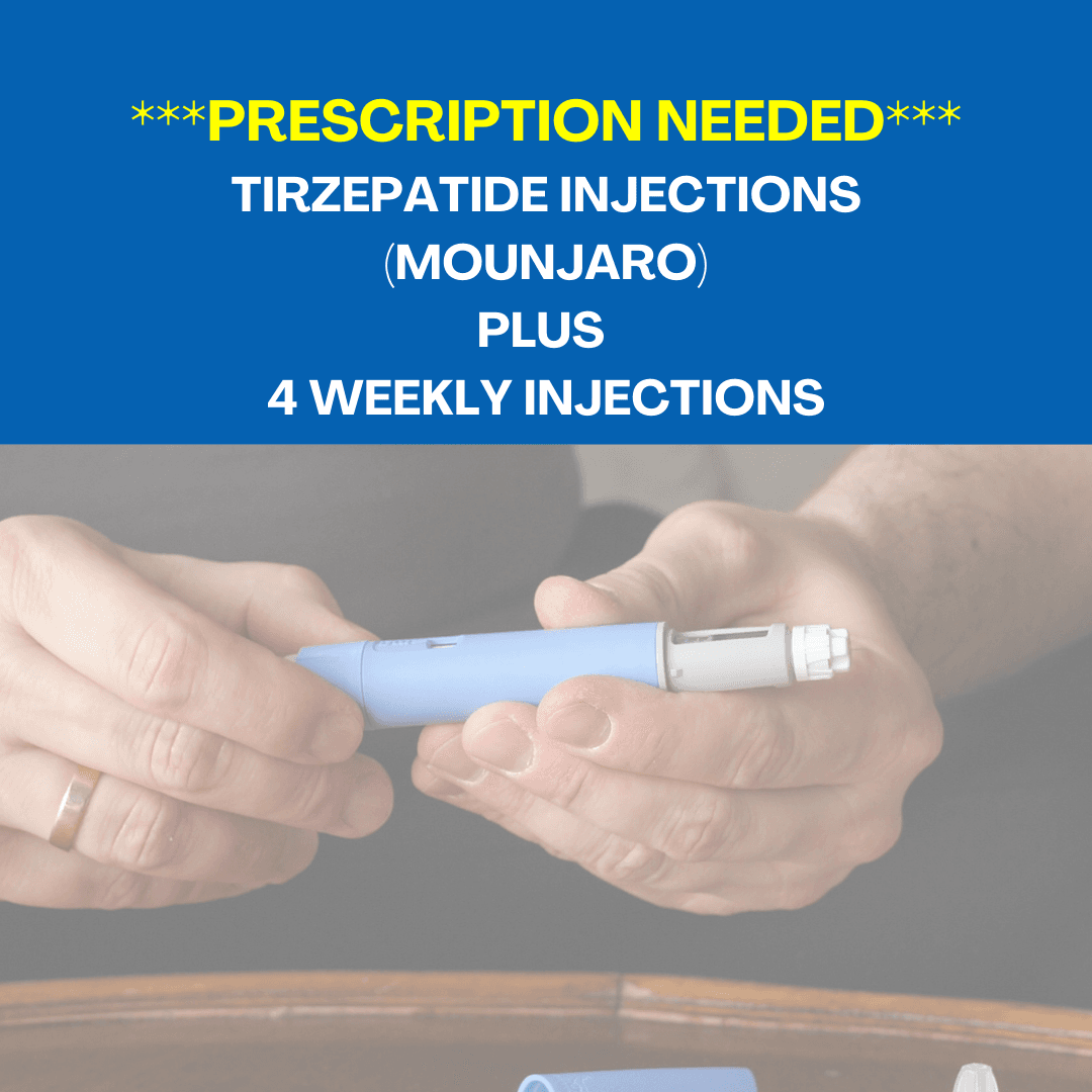 TIRZEPATIDE (Mounjaro Generic) PLUS 4 B12 Injections