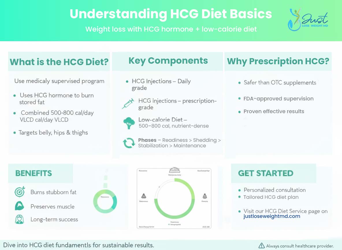 Overview of the HCG diet combining a hormone with a low calorie eating plan